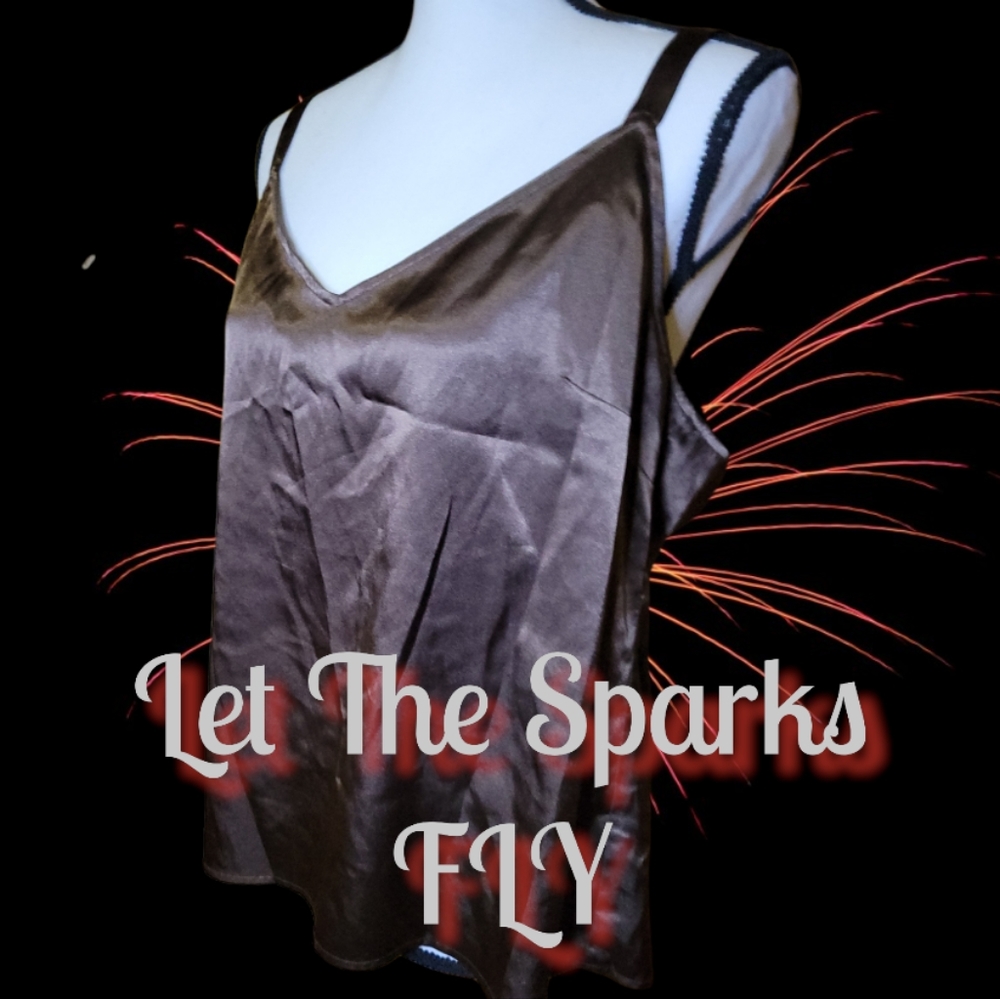 Vtg Night Lingerie Top Shirt Du Vour Trend Right Now Woman's L Adjustable Strap